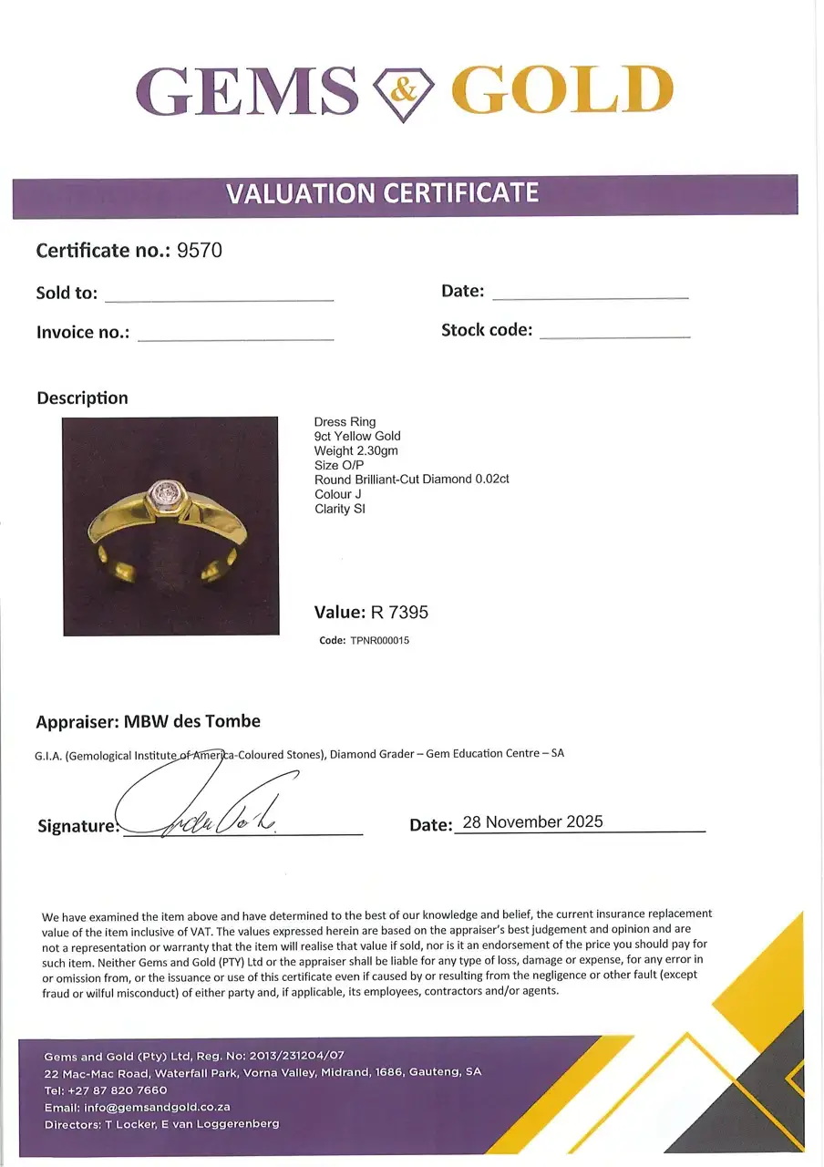 9Ct Yellow Gold Dress Ring - Thumbnail 4