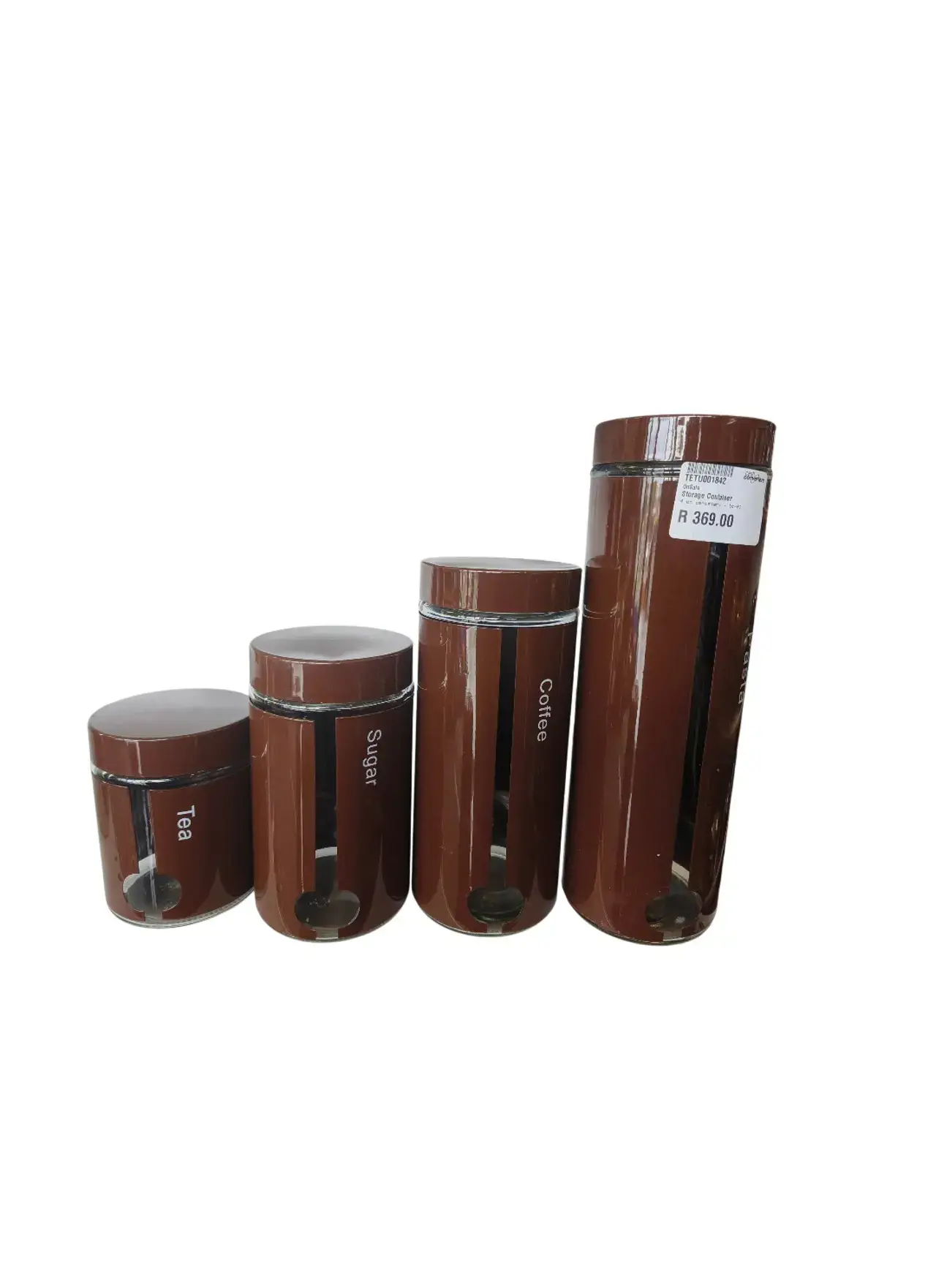 4 Piece Storage Canister Brown Brand New - Thumbnail 1