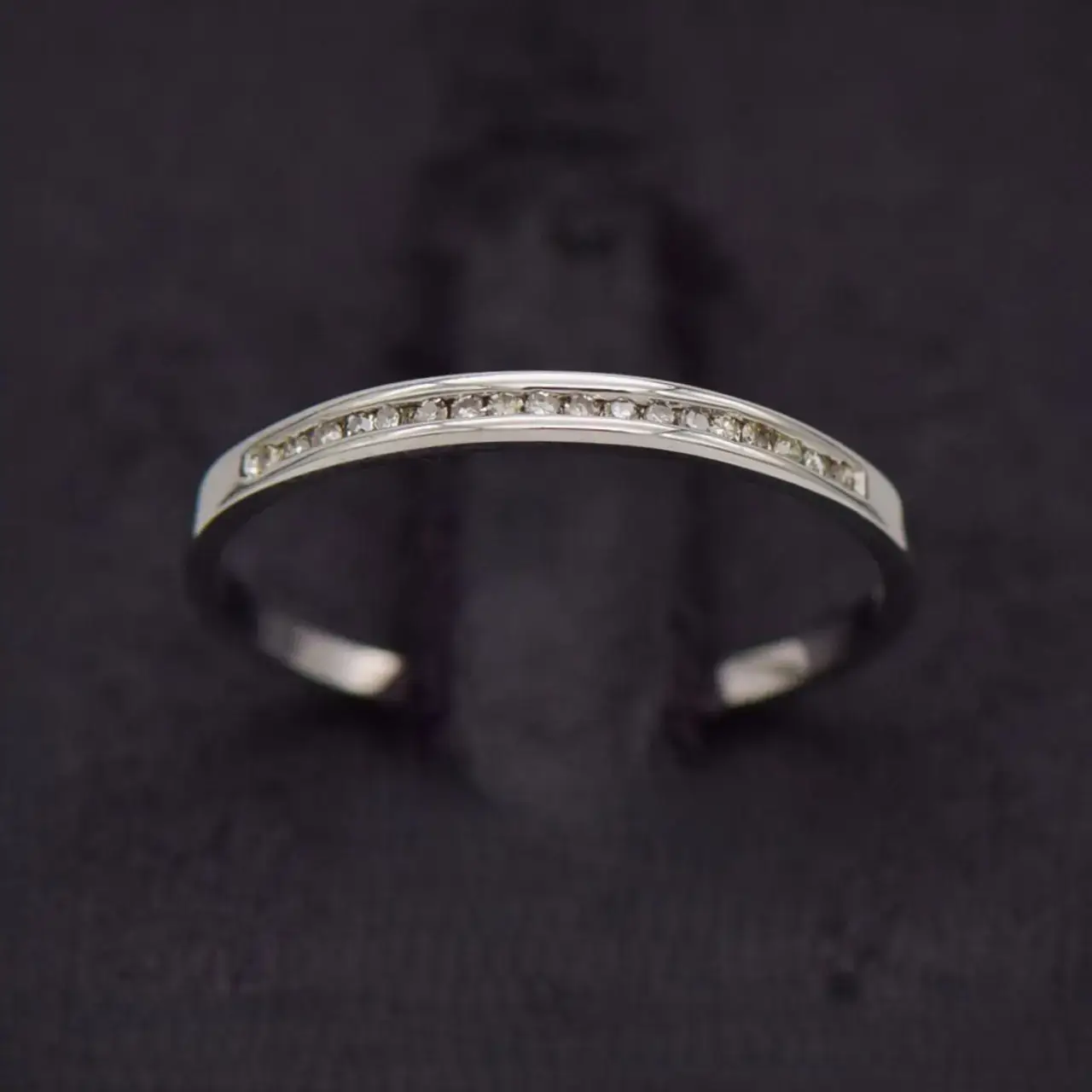 9ct White Gold 1/2 Eternity Ring  - Thumbnail 1