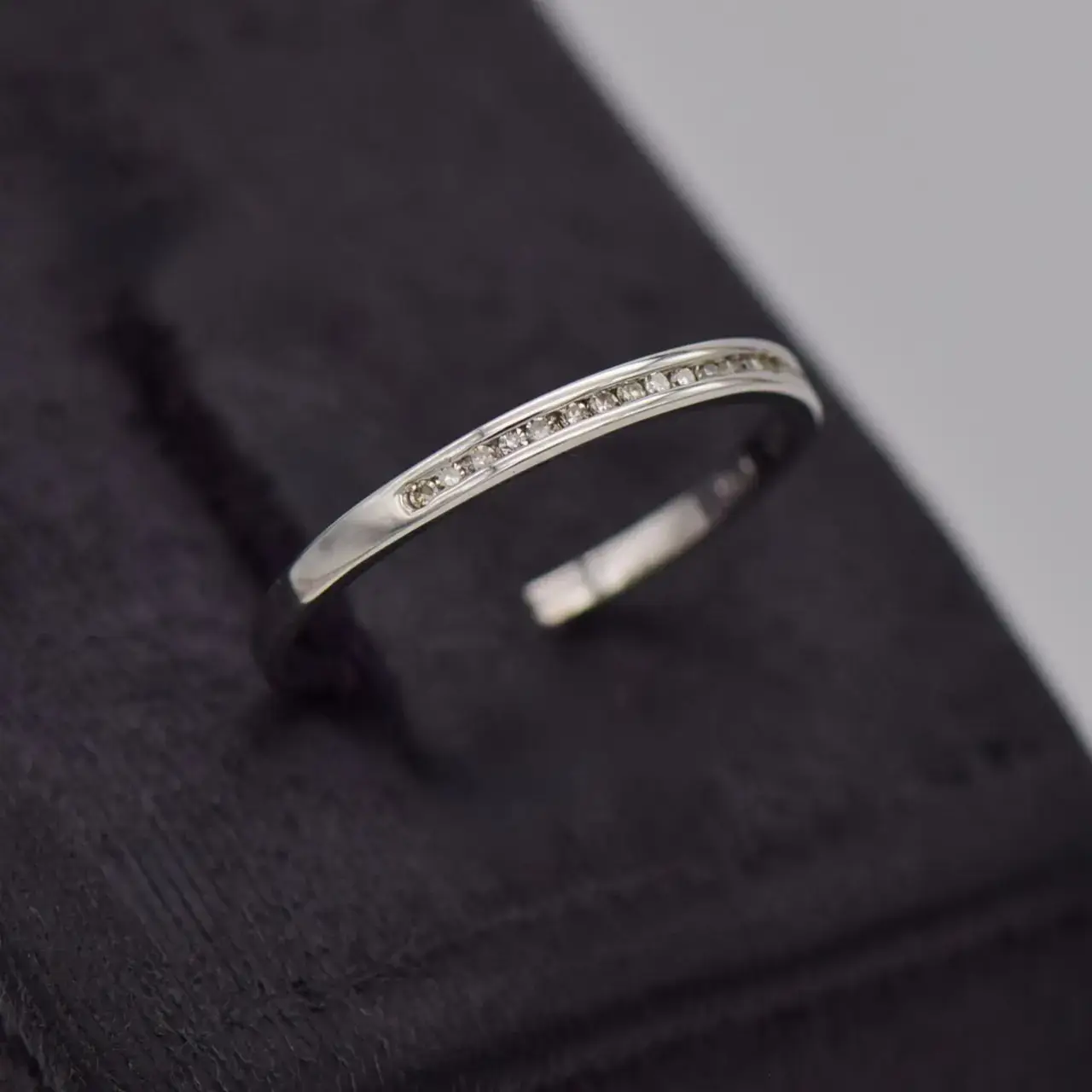 9ct White Gold 1/2 Eternity Ring  - Thumbnail 2