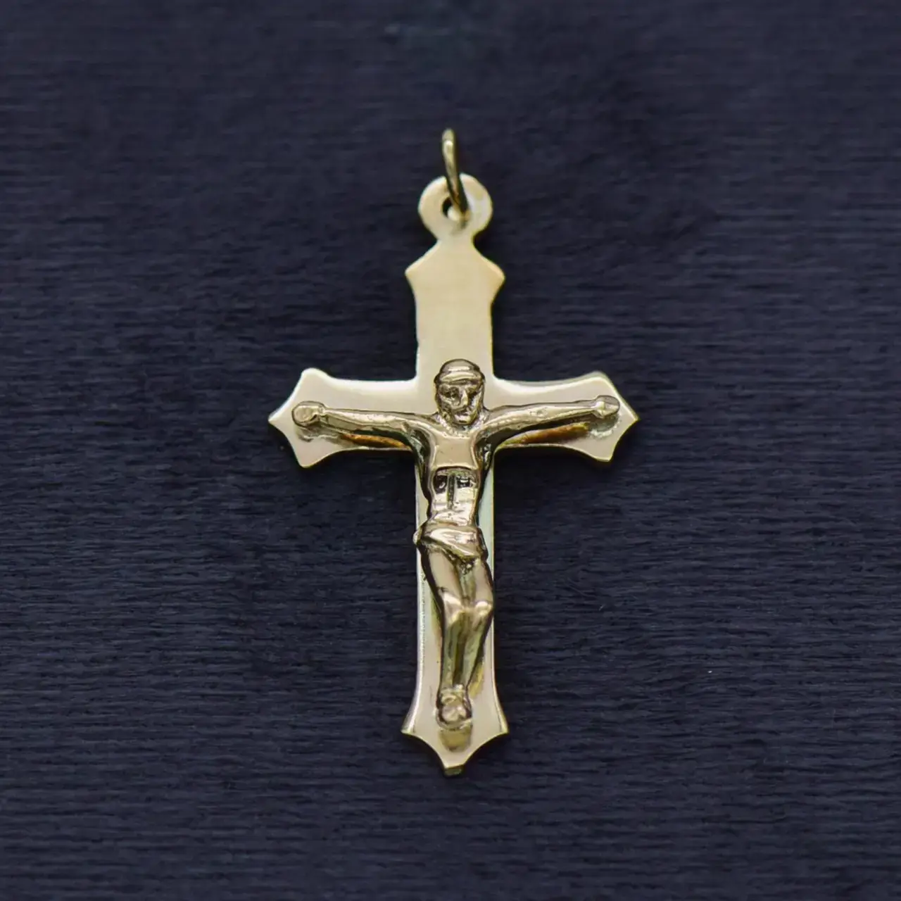 9ct Yellow God Cross Pendant  - Thumbnail 1