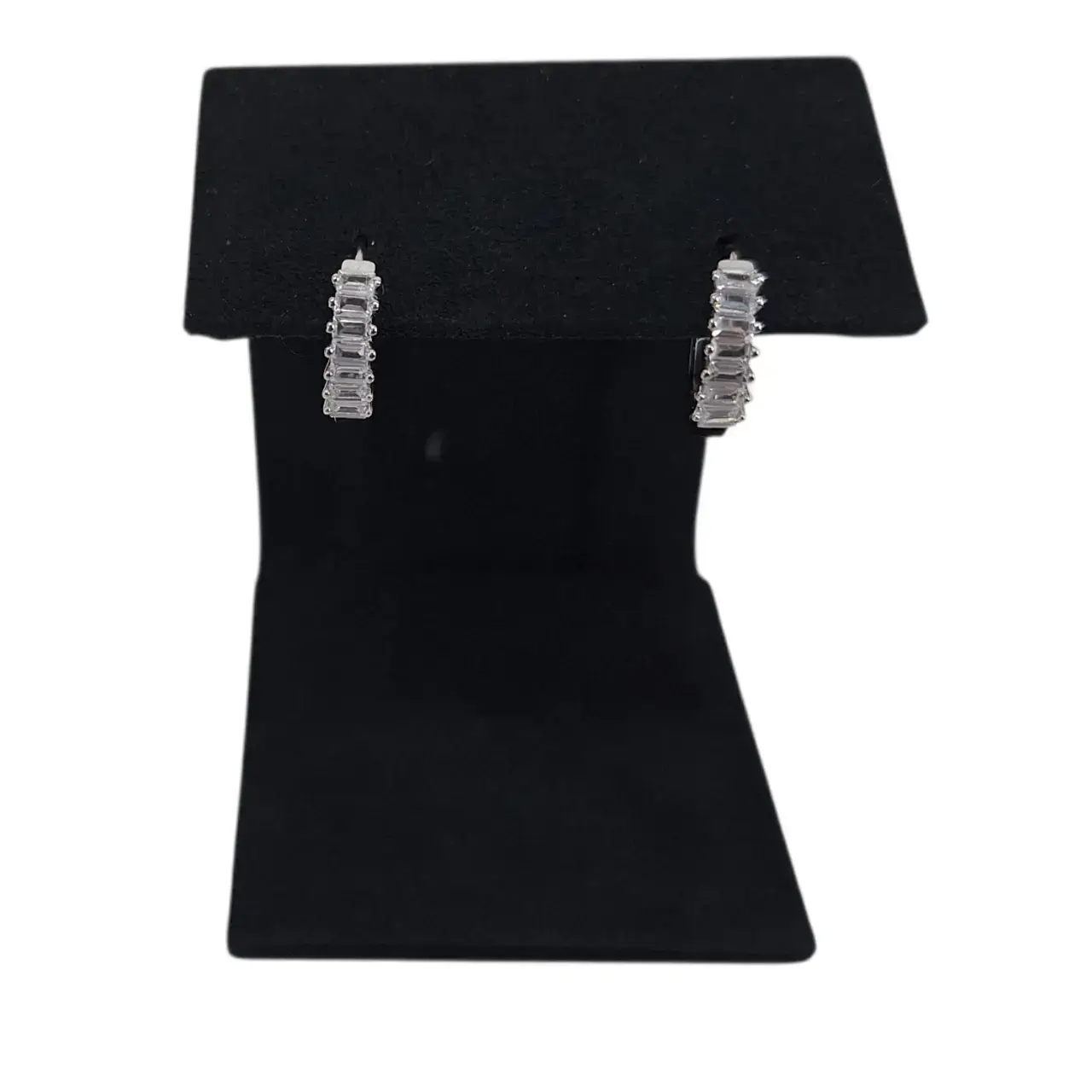 925 Silver Cz Huggies Mser040 Ladies Earring - Thumbnail 2