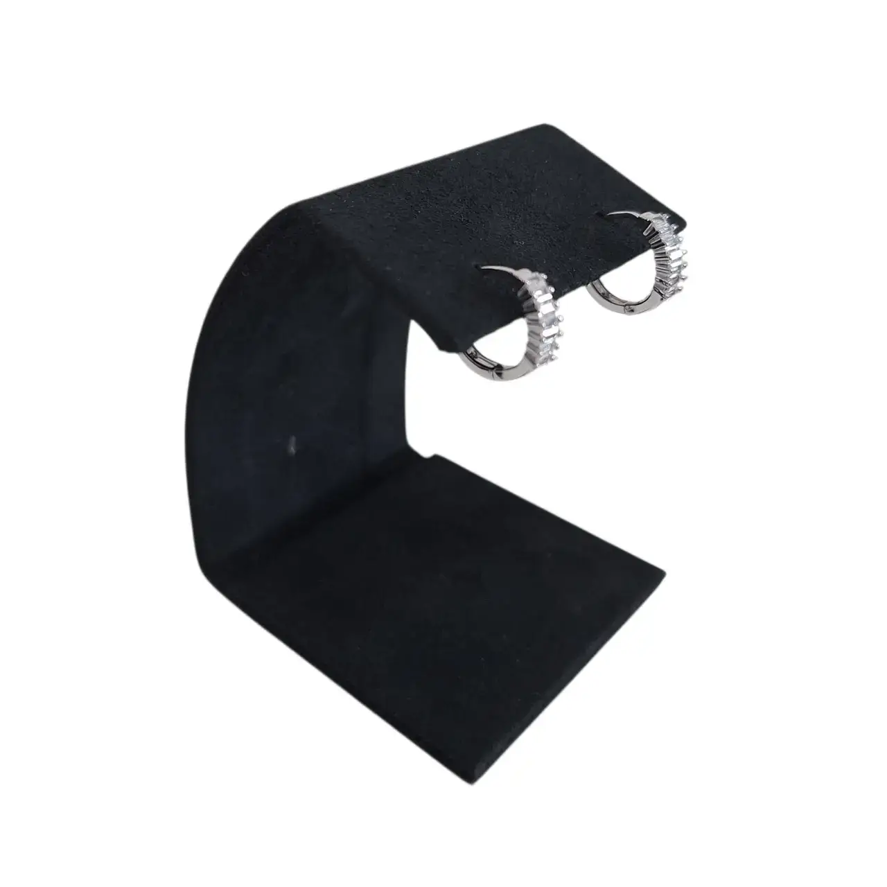 925 Silver Cz Huggies Mser040 Ladies Earring - Thumbnail 3