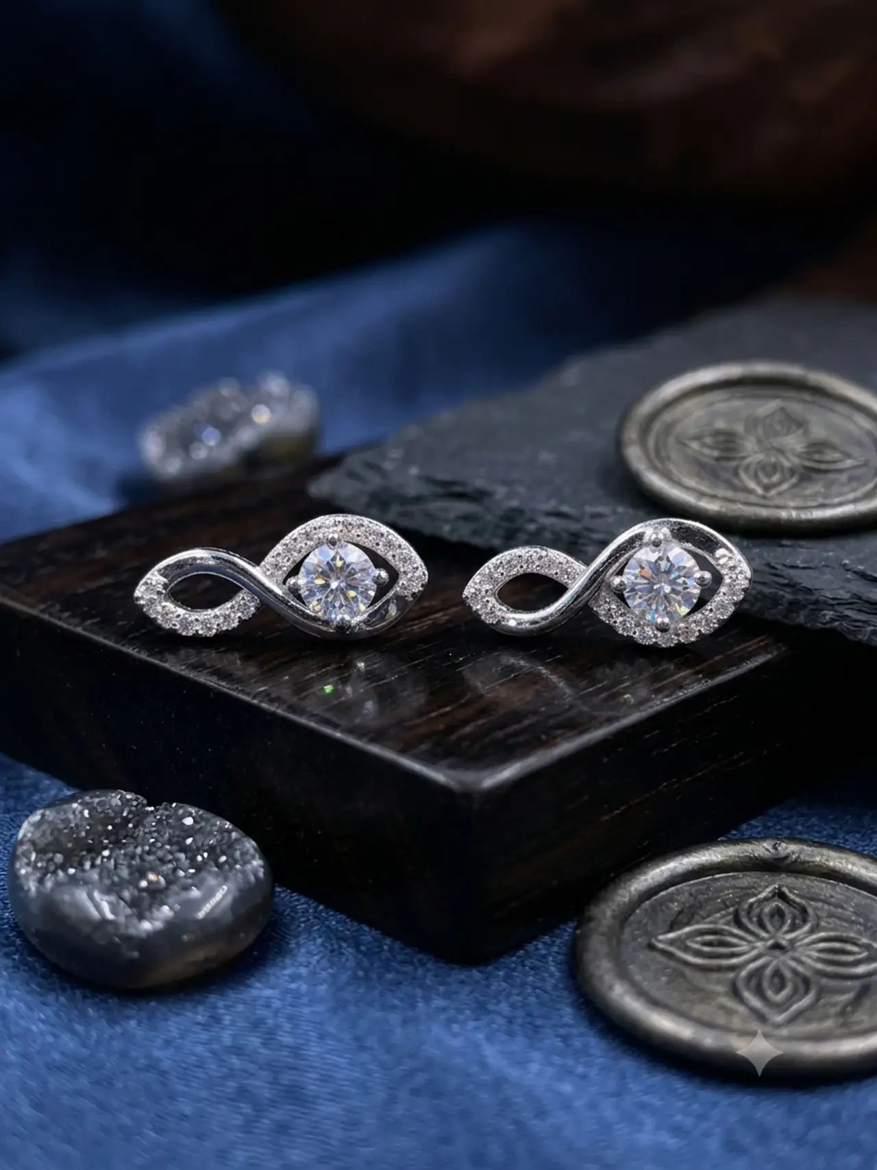 925 Silver Cz Fancy Earring Sser 428 - Thumbnail 1
