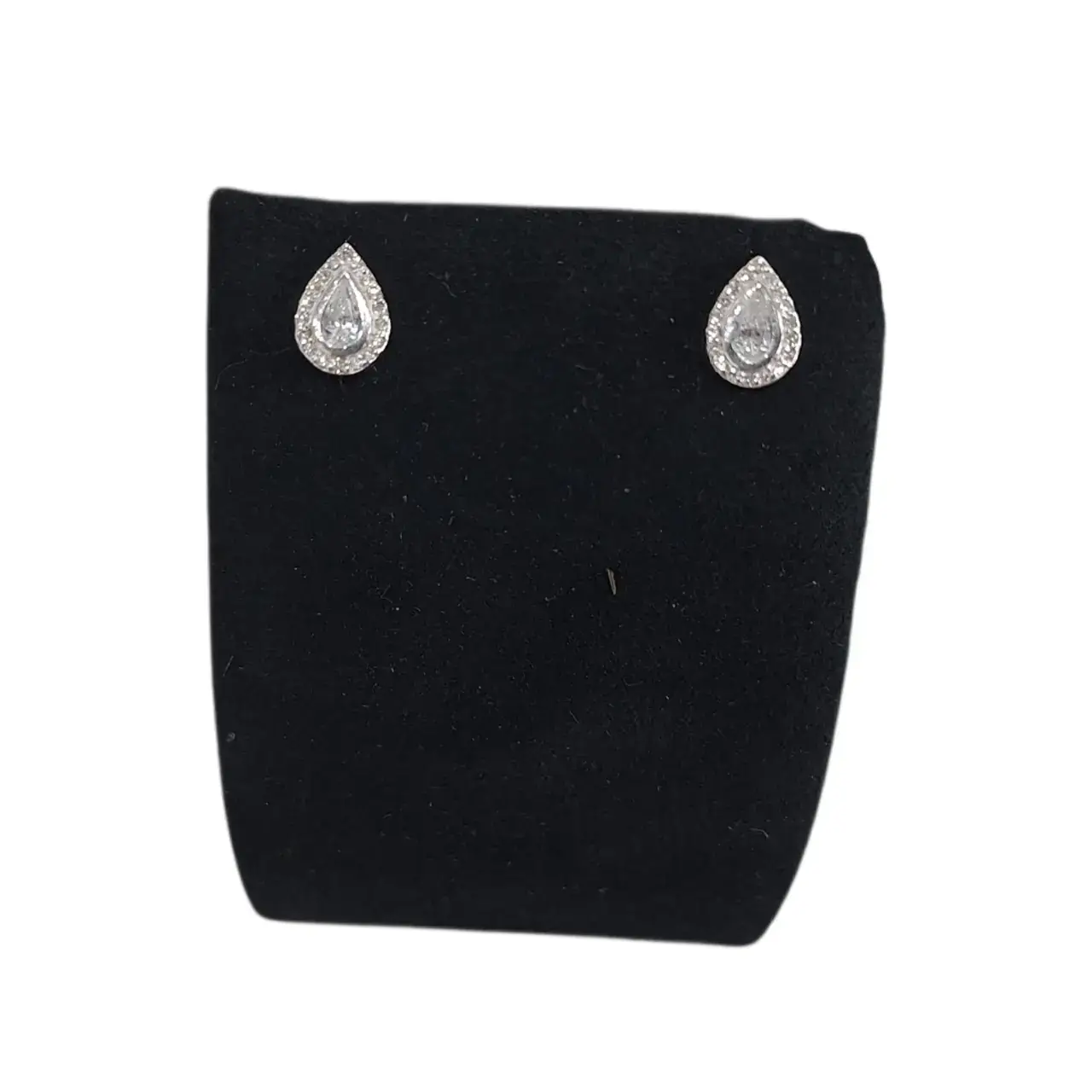 925 Silver Cz Pear Shaped Sser 424 Earrings - Thumbnail 3