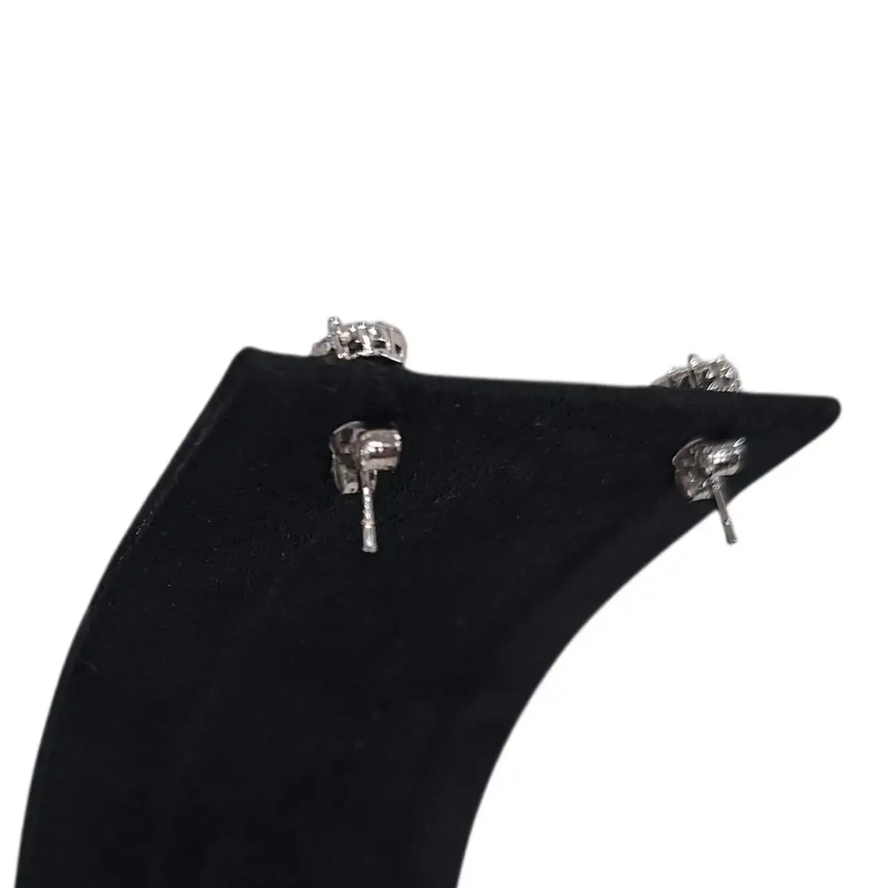 925 Silver Oval Earrings Cz Sser 332 - Thumbnail 2