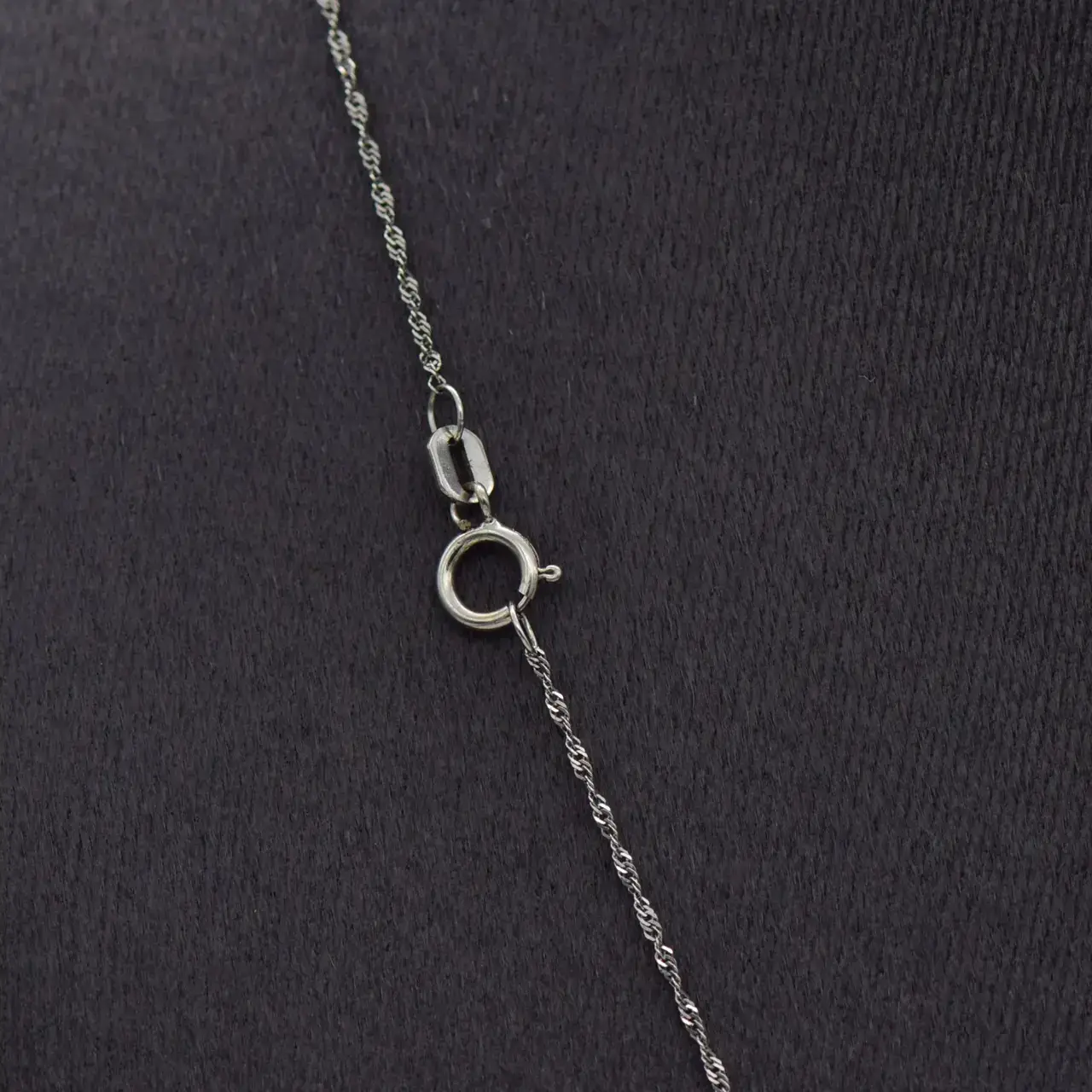 9ct White Gold Twisted Chain, Pendant &  Earring Set  - Thumbnail 6