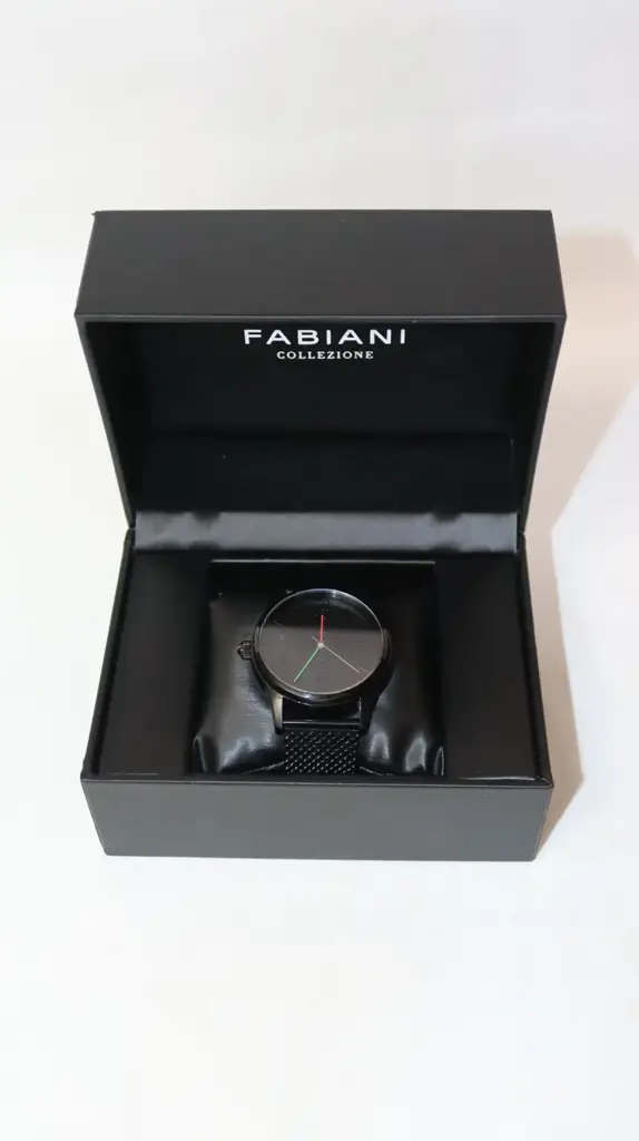 Fabiani Collezione Black Mesh Strap Watch - View 2