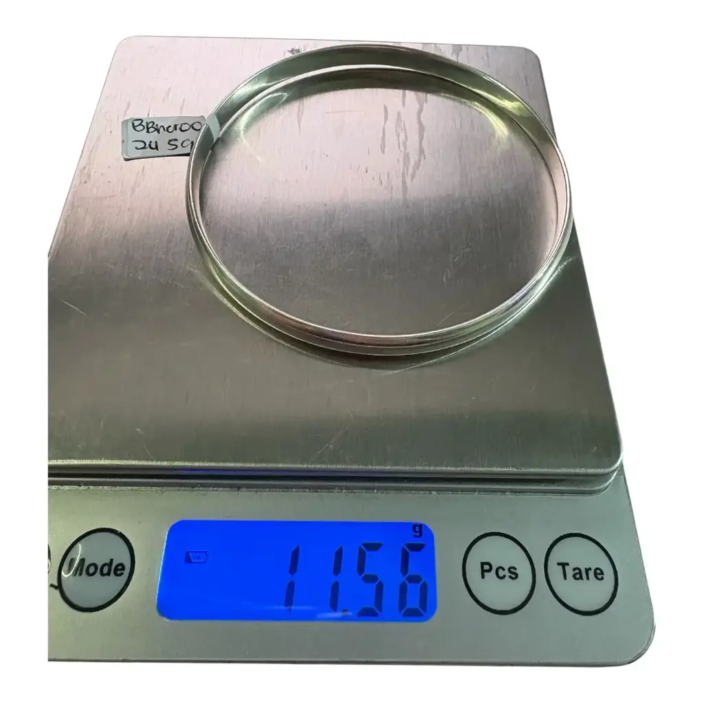 Silver Bangle Half Round - View 2