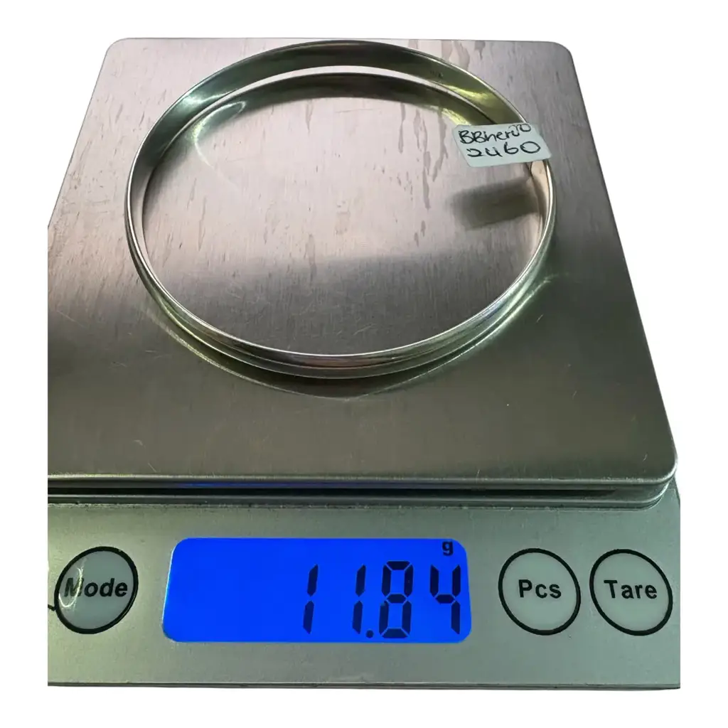 Silver Bangle Half Round - View 2
