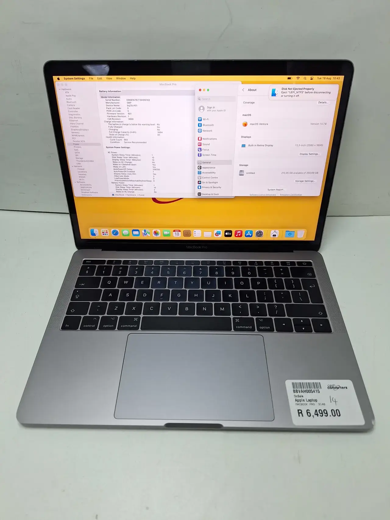 Apple Macbook Pro 2017 | Model: 3146 | Service Recommended - Thumbnail 2