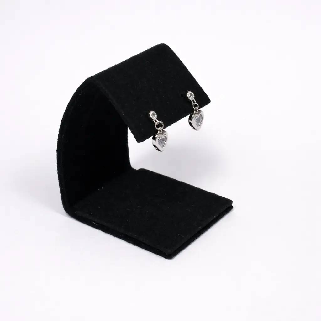 925 Drop Heart Earings Sker019 - View 2