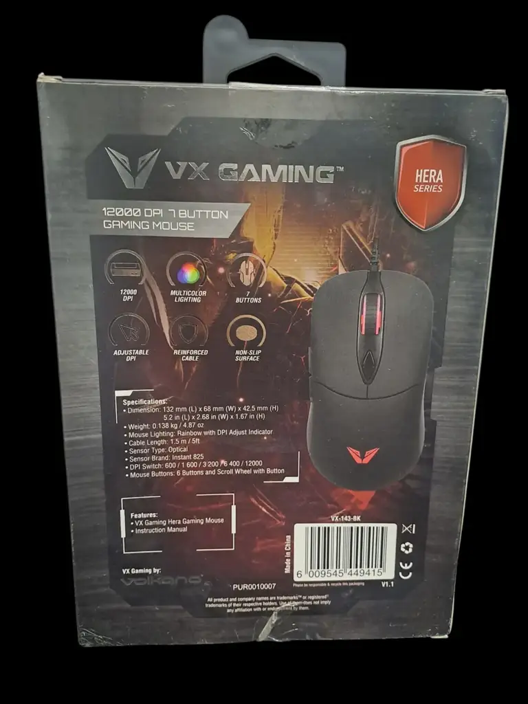 Volkano Vx Gaming Hera Series 12000Dpi 7 Button Gaming Mouse Vx 143 Bk - View 2
