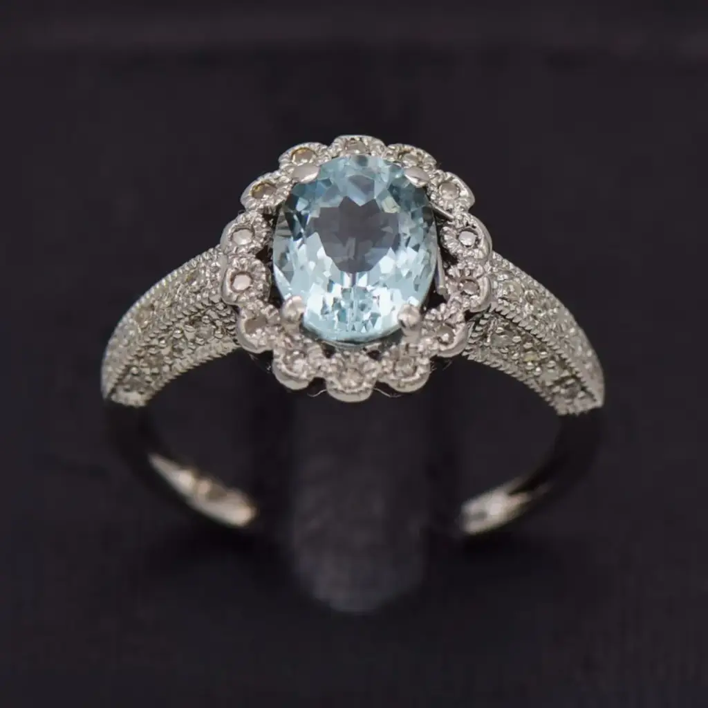 9ct White Gold Dress Ring - View 2