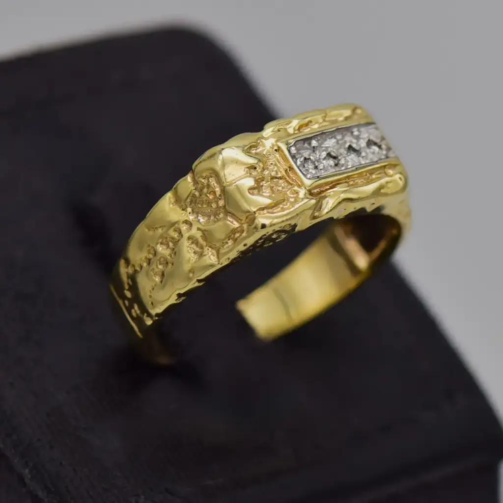 9ct Yellow Gold Men's Ring - View 2