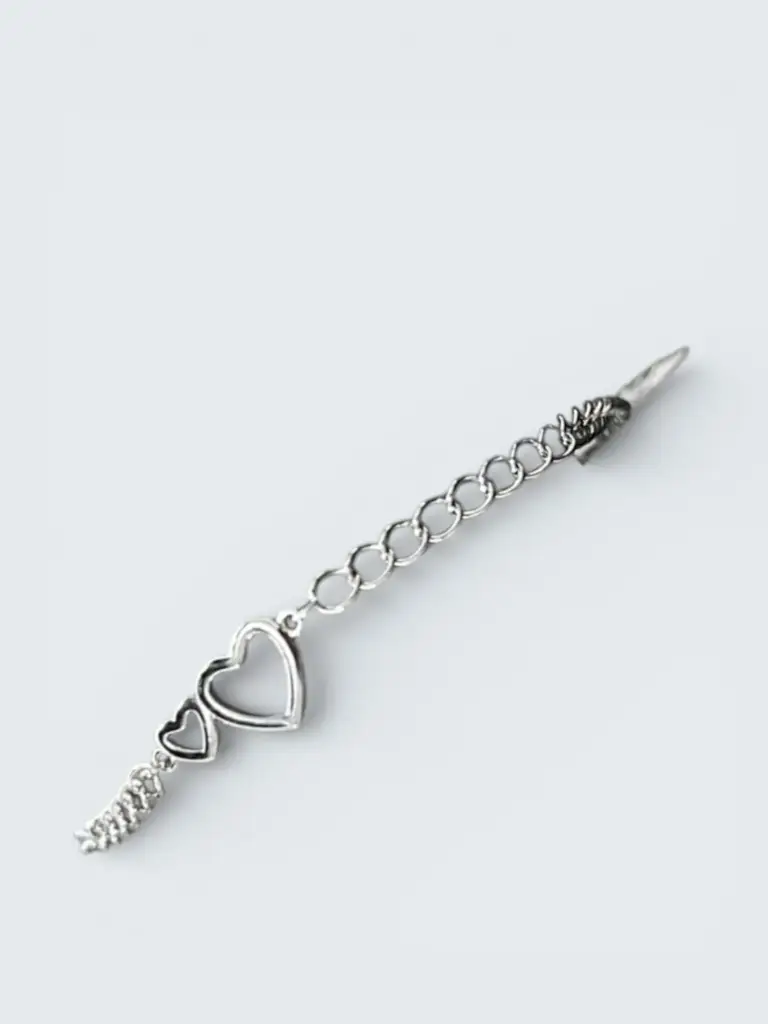 Silver Double Heart Bracelet - View 2