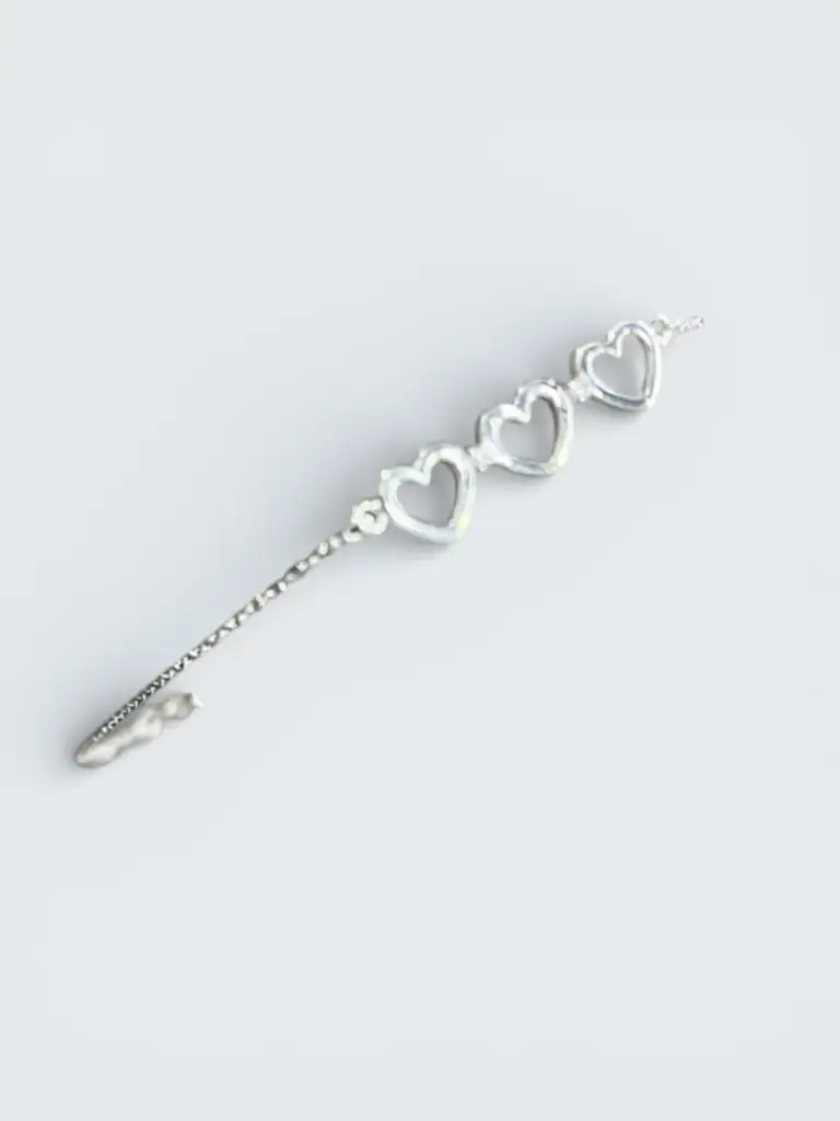 Sterling Silver Triple Heart Bracelet - View 2