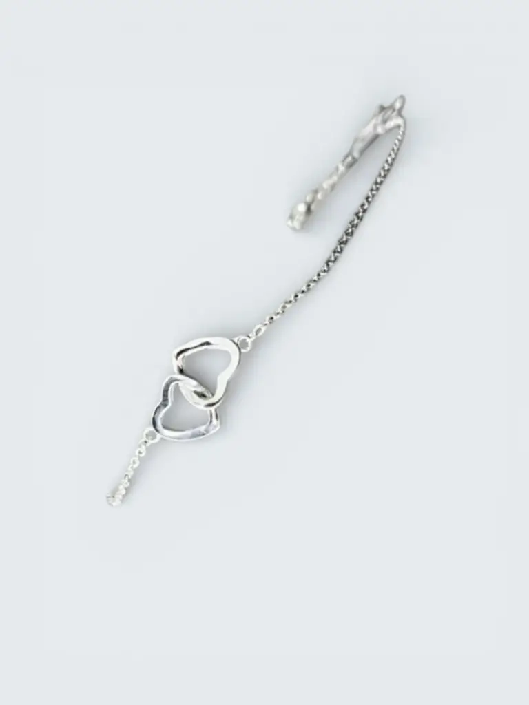 Sterling Silver Double Heart Bracelet – Elegant & Meaningful - View 2