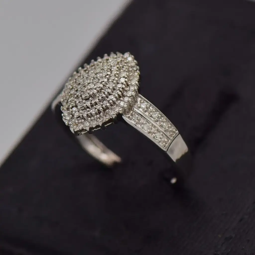 9ct White Gold Dress Ring - View 2