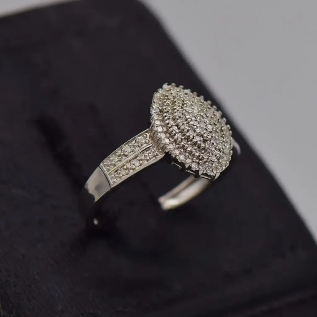 9ct White Gold Dress Ring - View 3