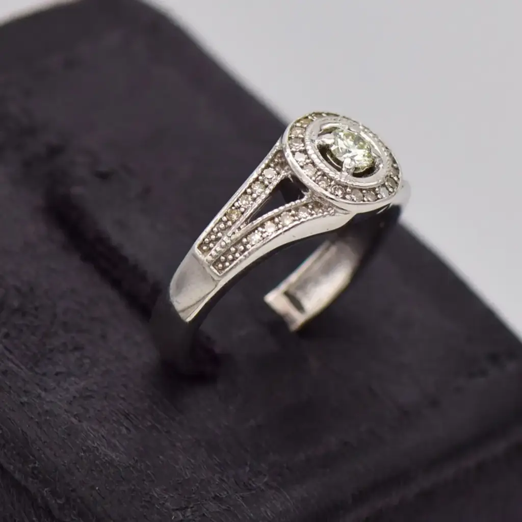 9ct White Gold Dress Ring - View 2