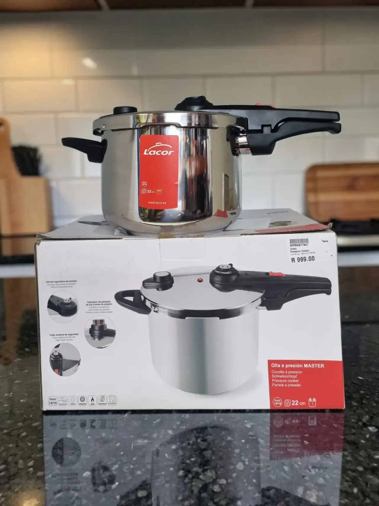 Lacor - 6L Master Pressure Cooker(Like New) - Thumbnail 1